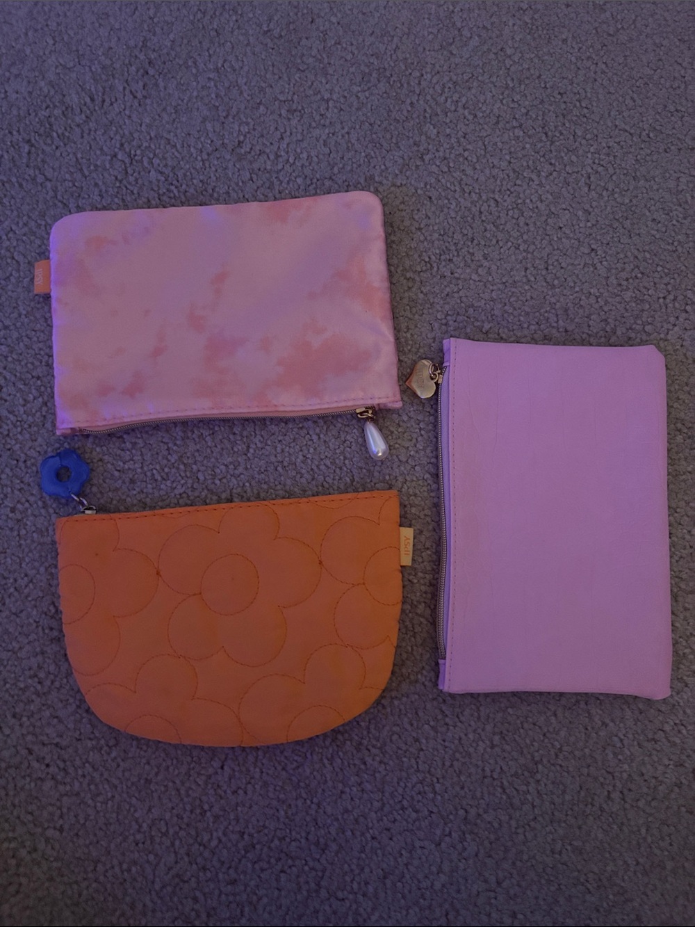 Set of 3 Pink and Orange IPSY Pouches